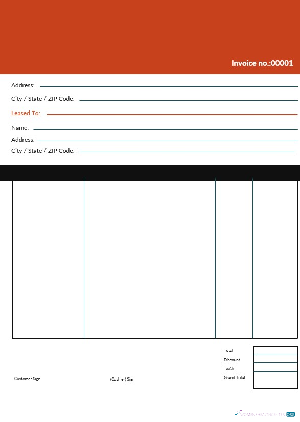 Download Editable Commercial Lease Invoice Template Photoshop template